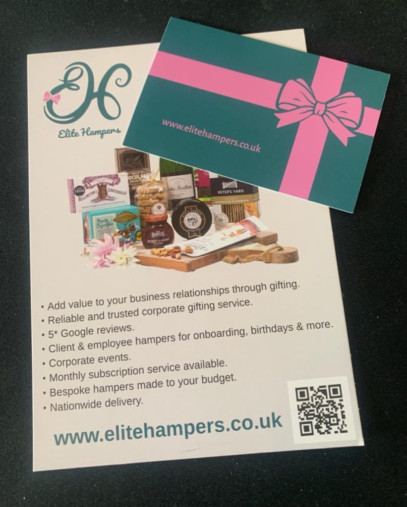 Expo material Shropshire corporate hampers Business cards