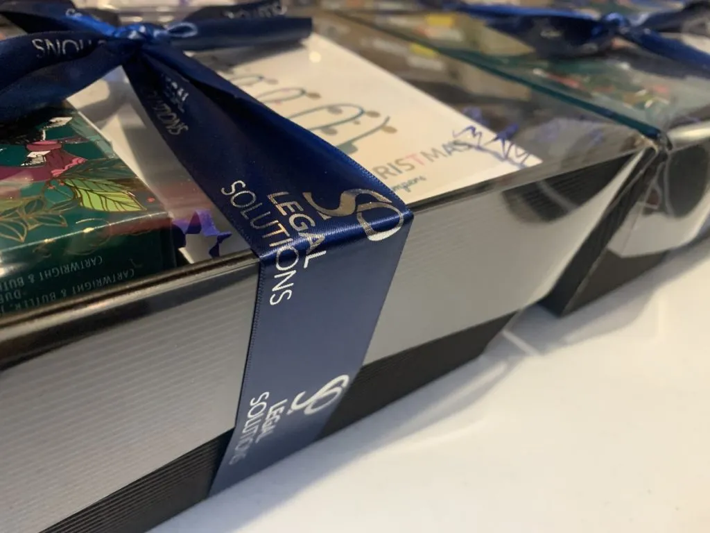 Elite Hampers Branded ribbon bespoke presents